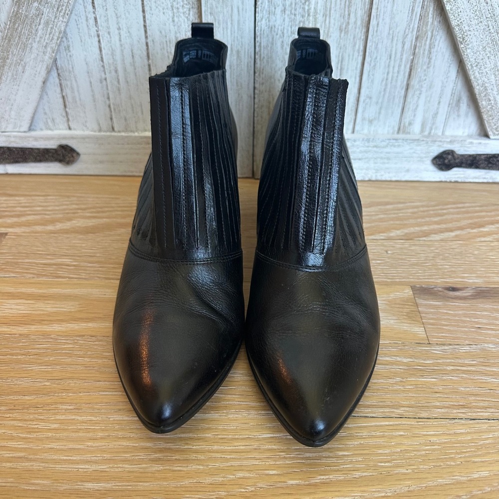 Ecco Womens Leather Pointy Block Bootie Ankle Slip On Witchy Dressy Stable EU41